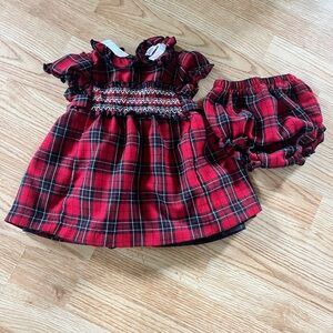 Vintage Red and Black Tartan Matching Set